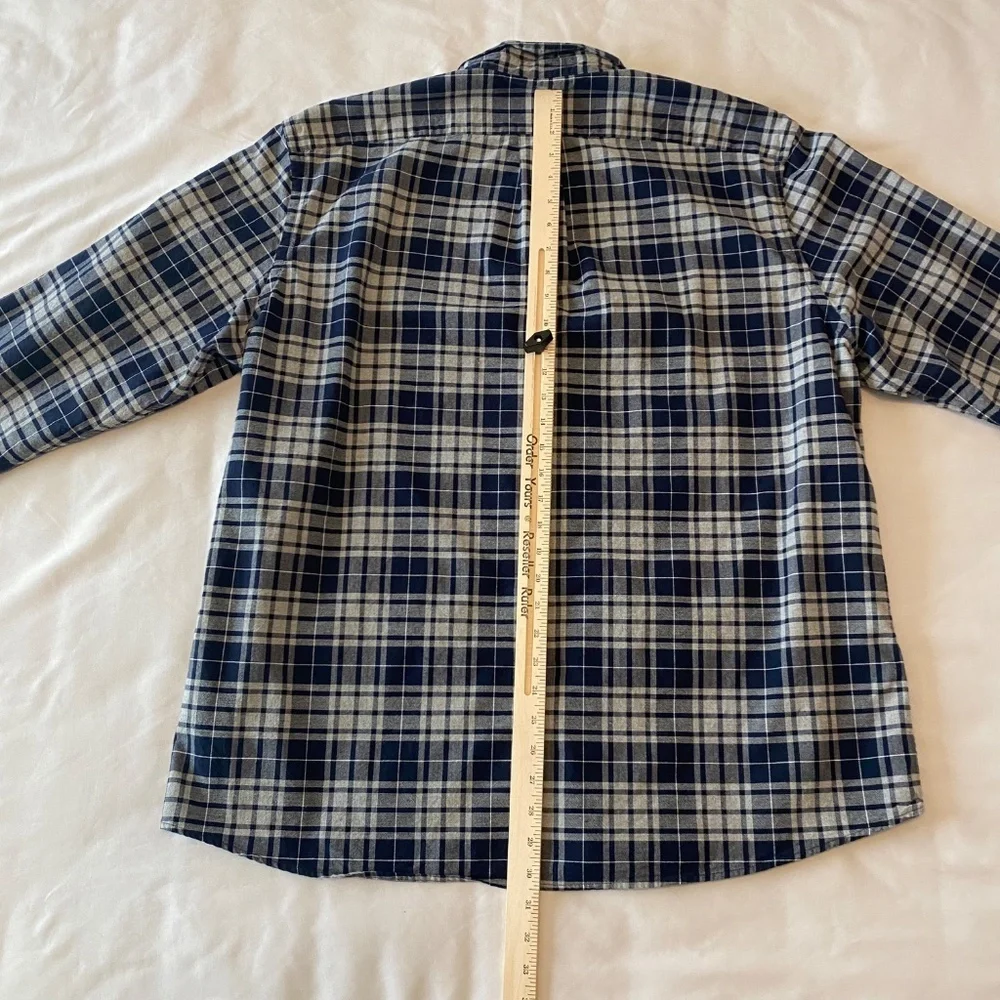 Goodthreads Long Sleeve Button Down Shirt Plaid Blue‎ Grey Size XXL